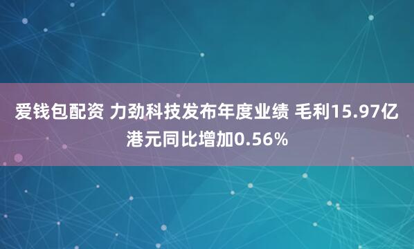 爱钱包配资 力劲科技发布年度业绩 毛利15.97亿港元同比增加0.56%